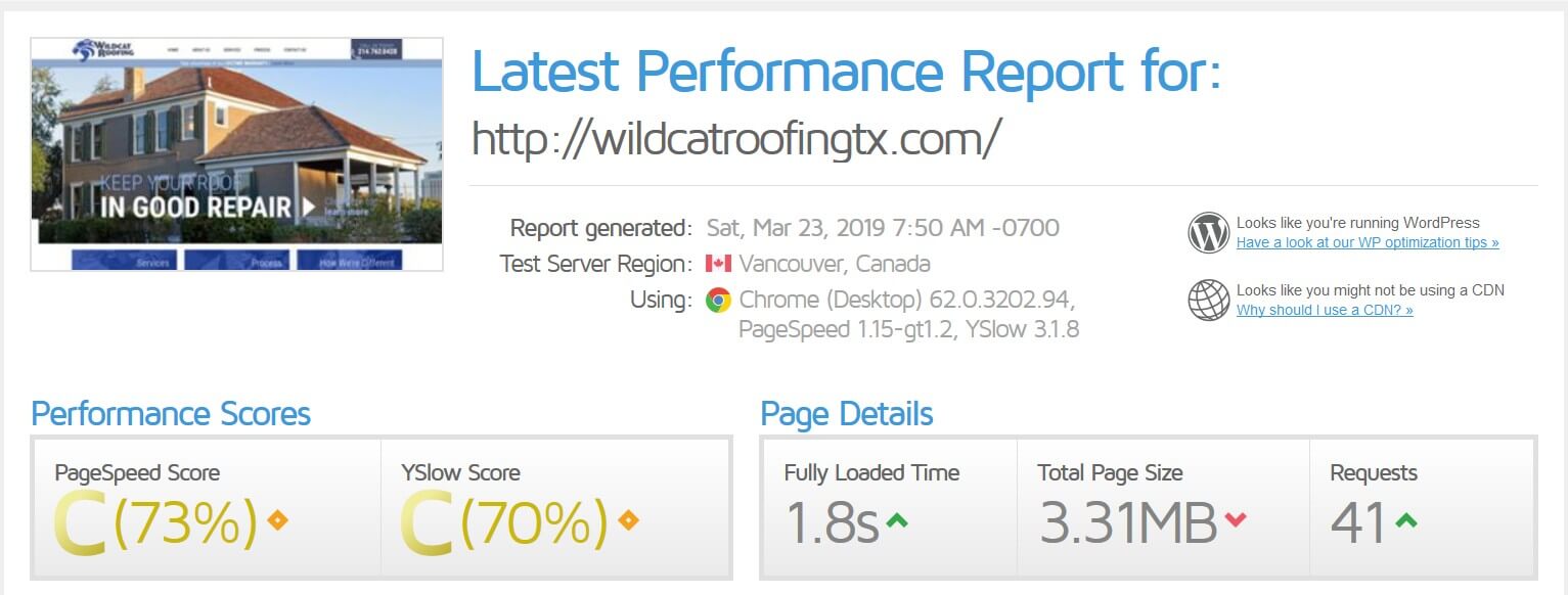 GTMetrix speed improvement