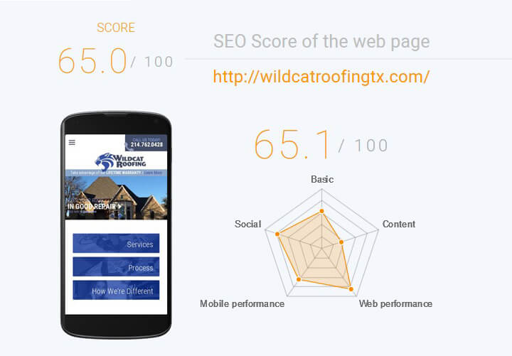 Before SEO - bad mobile scores