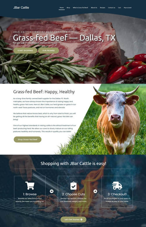 JBar Cattle website preview