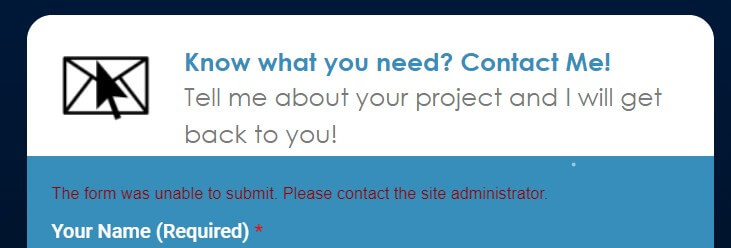 Contact form error
